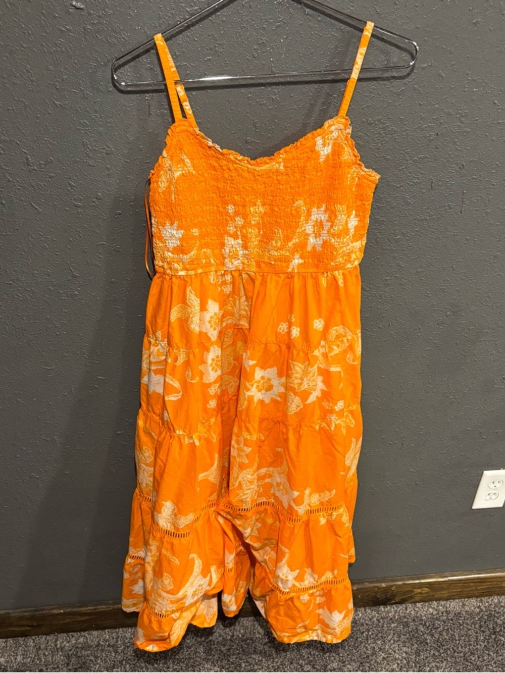 Per Una Orange and White Smocked Sundress